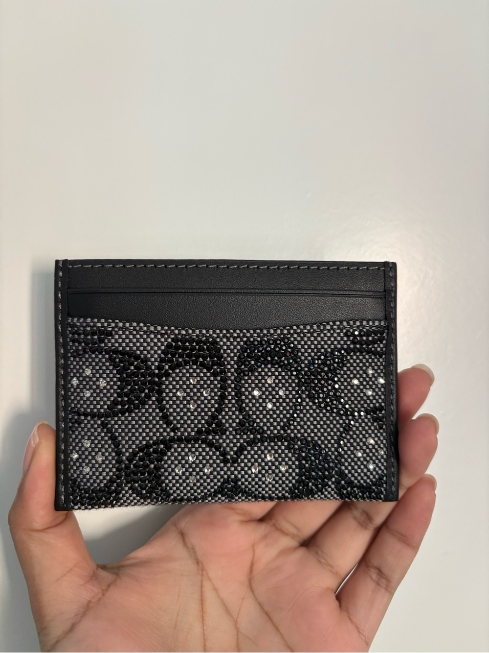 Coach Black Crystal Card Holder